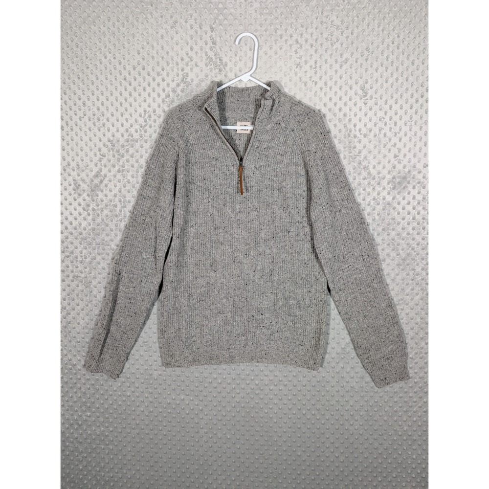 Flint and Tinder Sweater Men's 2XL Gray Highlands Guide 1/4 Zip Lambswool EUC